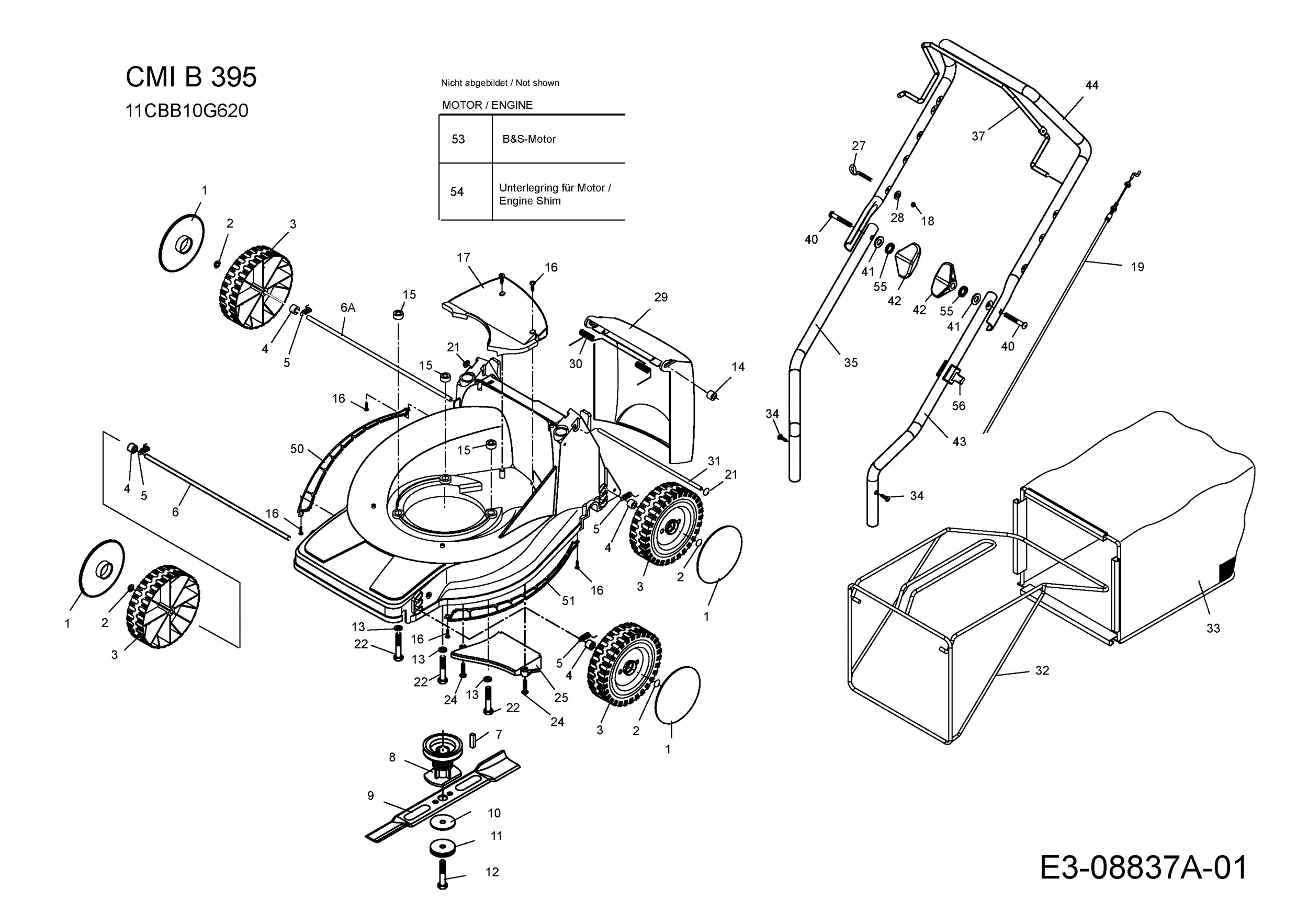 Ersatzteile Cmi Motormäher B 395 Typ 11CBB10G620 2014 Grundgerät