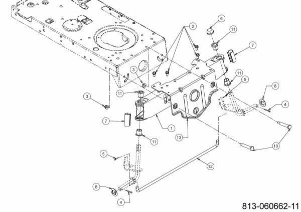 Ersatzteile MTD Rasentraktor LT 96 EXT Typ: 13BB76KF682 (2021) Vorderachse 