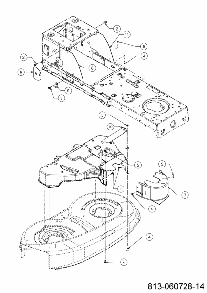 Ersatzteile MTD Rasentraktor Smart RF 125 Typ: 13B776KF600 (2021) Abdeckungen Mähwerk F (38/96cm) 