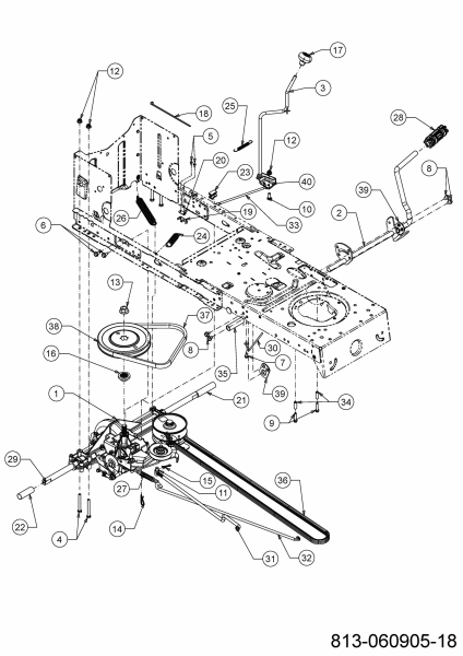 Ersatzteile MTD Rasentraktor LT 96 EXT Typ: 13BB76KF682 (2021) Fahrantrieb 