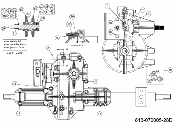 Ersatzteile MTD Rasentraktor Smart RC 125 Typ: 13B776KC600 (2021) Getriebe 2 