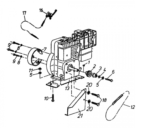 Ersatzteile Gutbrod Balkenmäher BM 91 Typ: 07517.02  (1994) Keilriemen, Motor, Tank