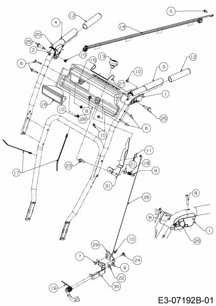 Ersatzteile WOLF-Garten Schneefräse SF 61 E Typ: 31AW63F2650  (2017) Armaturenbrett, Schalthebel 