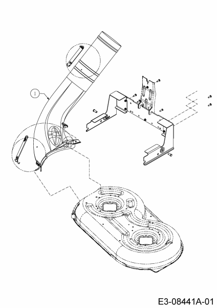 Ersatzteile Zubehör Zero Turn Grasfangeinrichtung für RZT 42 Typ: 19B70020OEM  (2013) Auswurfschacht