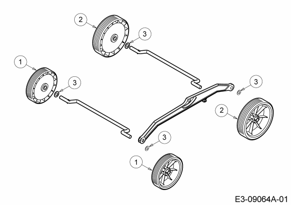 Ersatzteile WOLF-Garten Elektro Rasenmäher ohne Antrieb Expert 34 E Typ: 18BWF1S-650  (2014) Räder 