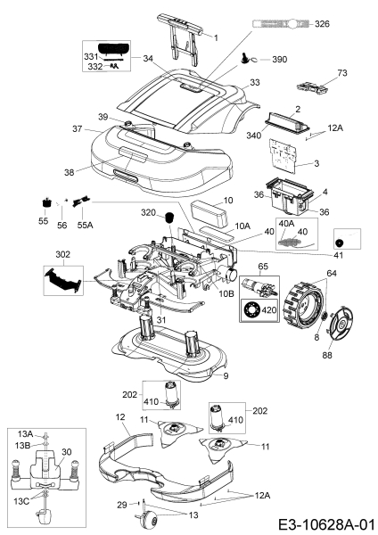 Ersatzteile Robomow Mähroboter RS635 PRO S (Red) Typ: PRD6300R  (2017) Elektromotore, Gehäuse, Messer, Räder