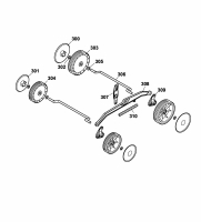 Ersatzteile WOLF-Garten Elektro Rasenmäher ohne Antrieb Compact plus 34 E Typ: 4904003 Serie A  (2005) Höhenverstellung, Räder 