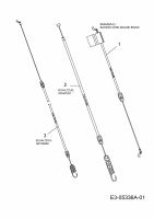 Ersatzteile MTD Benzin Rasenmäher mit Antrieb SPB 53 HW Typ: 12AI869L600  (2011) Bowdenzüge 