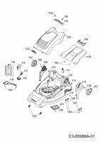 Ersatzteile WOLF-Garten Elektro Rasenmäher ohne Antrieb Power Edition 40 E-1 Typ: 4980000 Serie F  (2011) Mähwerksgehäuse 